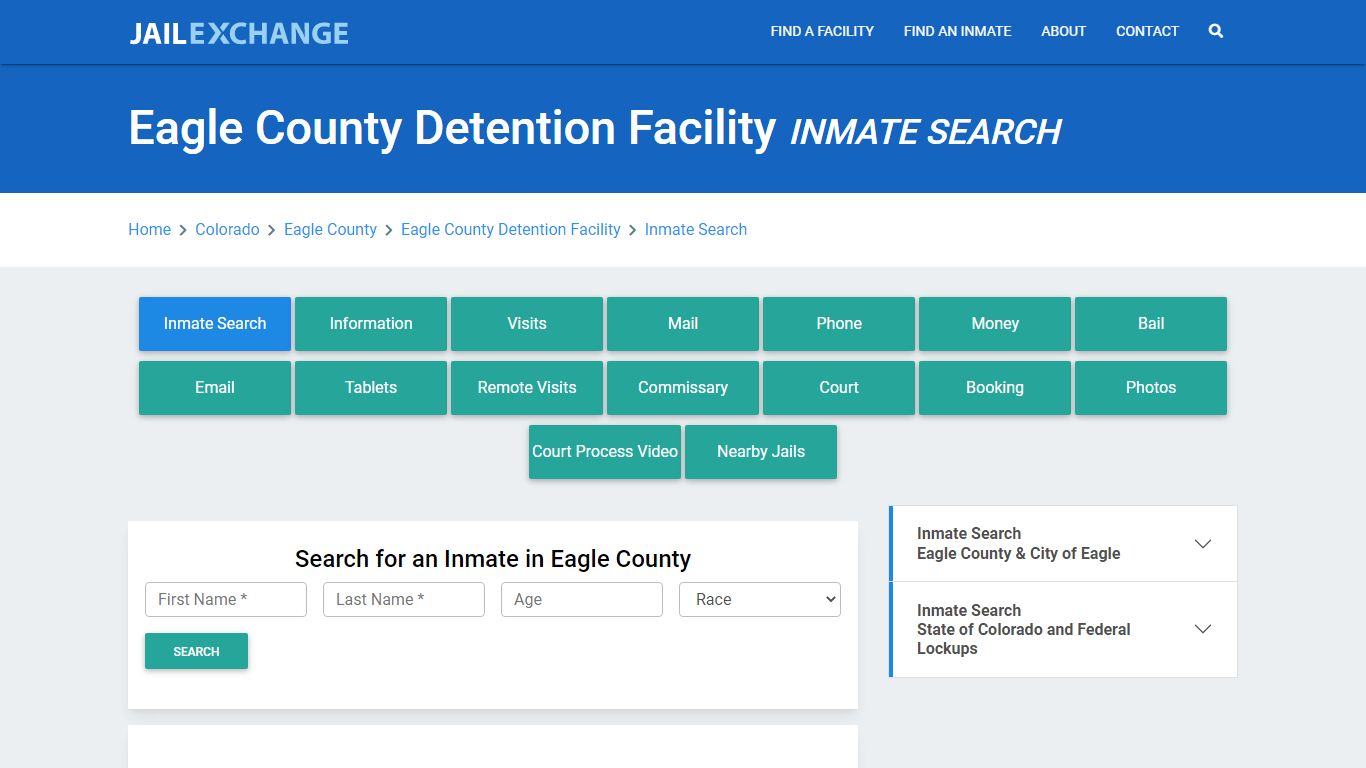 Eagle County Detention Facility Inmate Search - Jail Exchange