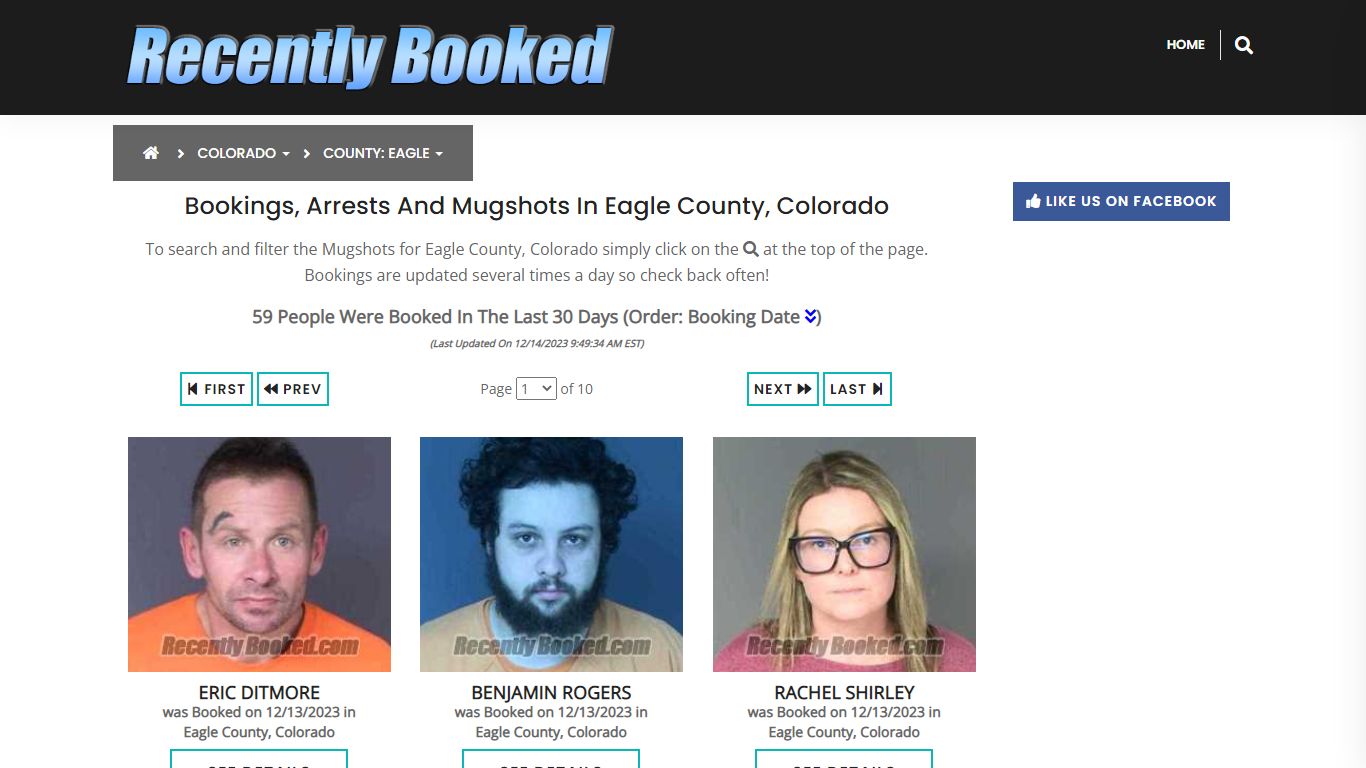 Recent bookings, Arrests, Mugshots in Eagle County, Colorado